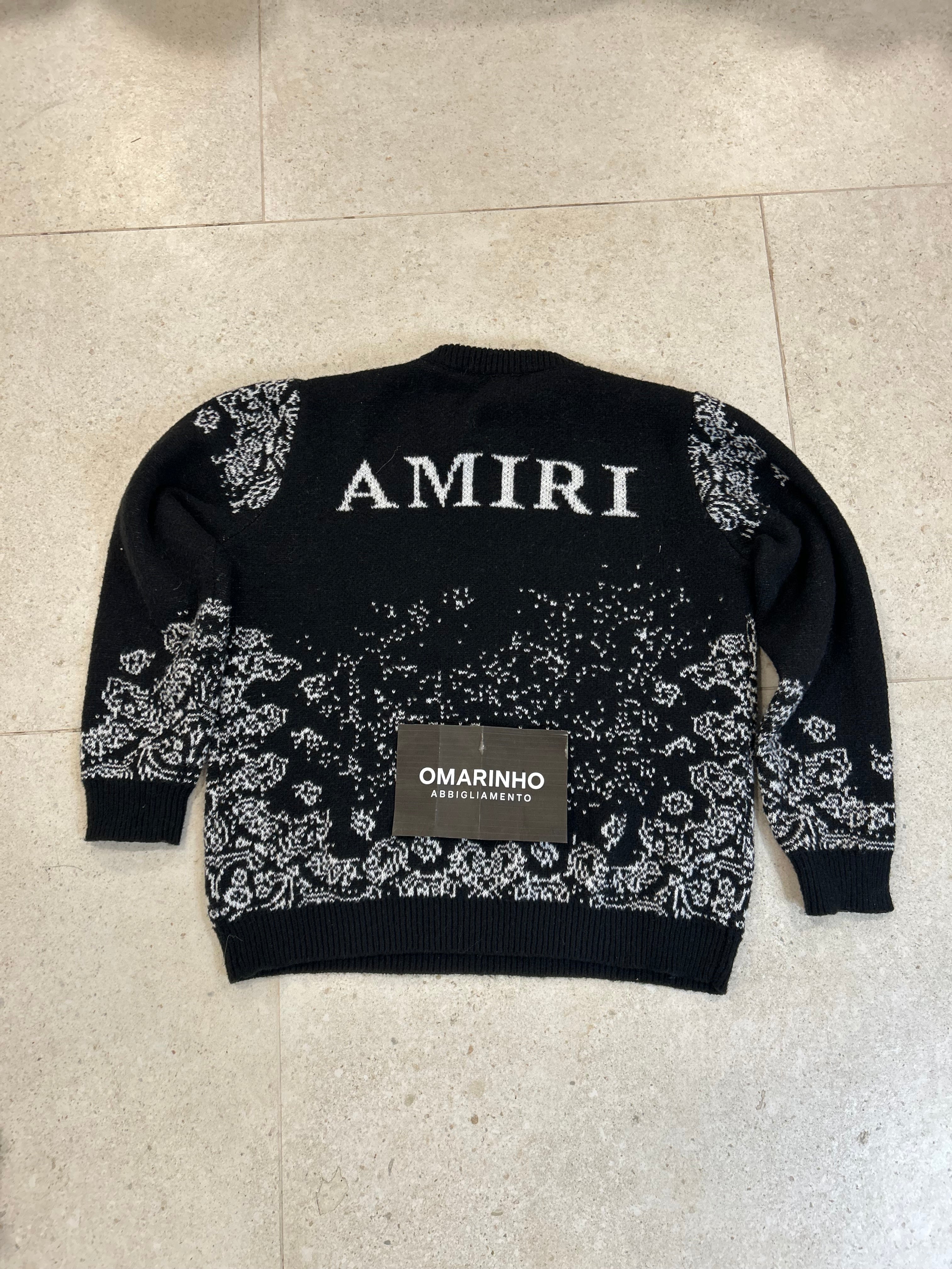 AMIRI – Maglione Girocollo Monogram Bandana Nero