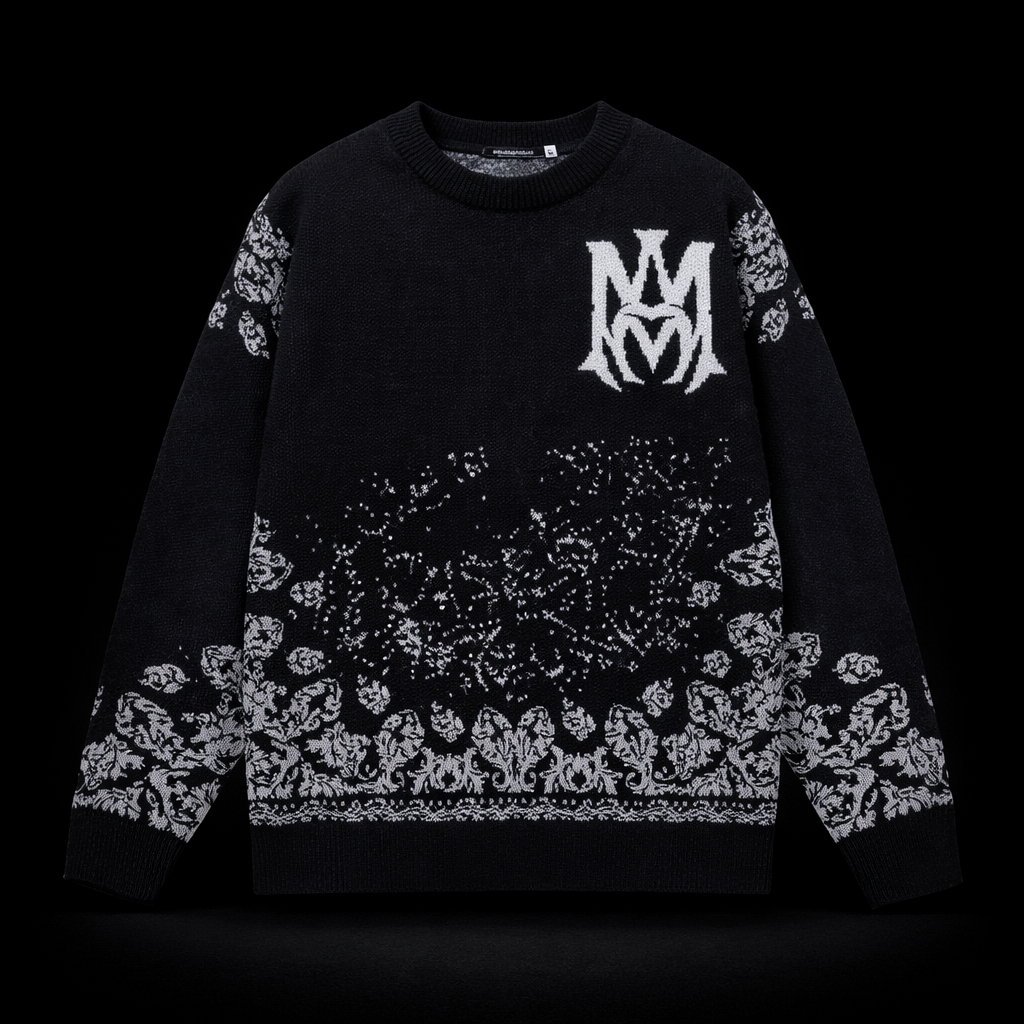 AMIRI – Maglione Girocollo Monogram Bandana Nero