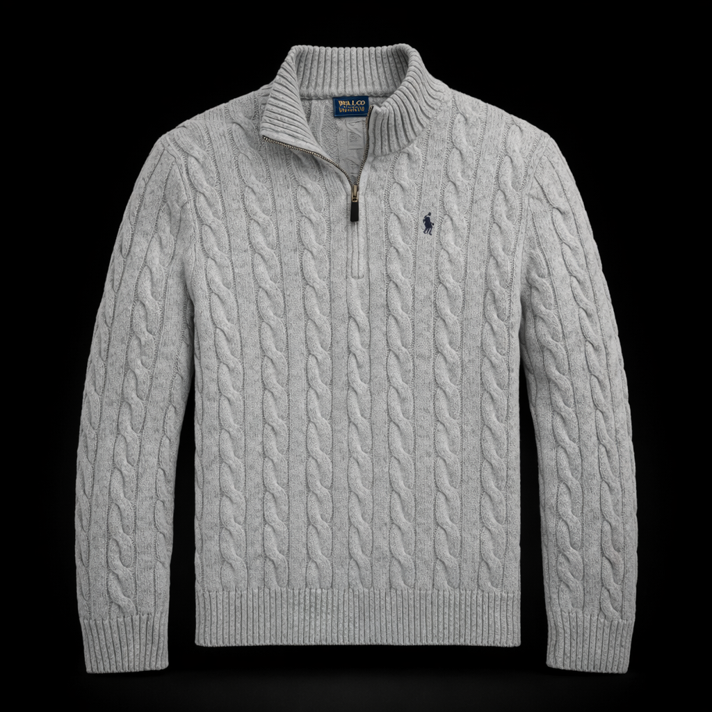 POLO RALPH LAUREN – Maglione Mezza Zip Grigio