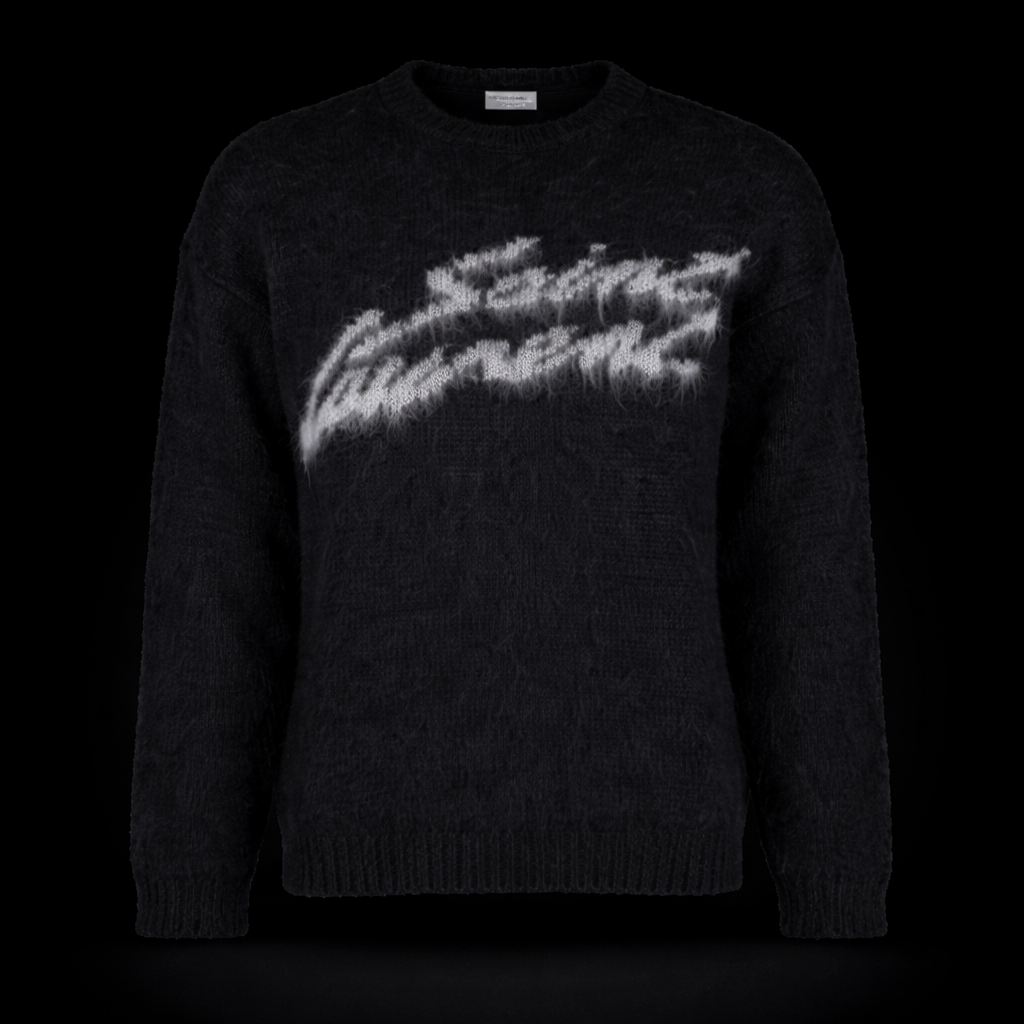 SAINT LAURENT – Maglione Girocollo Logo Nero